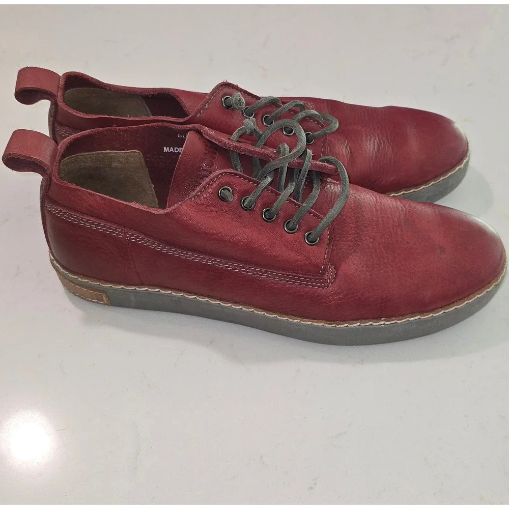 Blackstone DM10 Burgundy Leather Oxford Shoes Mens 41 Low Top Lace Up Red 10